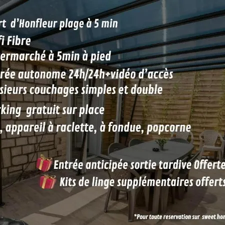 Apartment SPACIEUX Appart Jacuzzi Terrasse Parking 10min port d'Honfleur Plage Honfleur